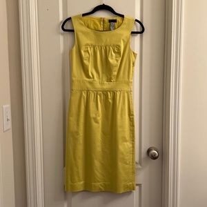 J.Crew Size 2 Yellow Sheath Dress Sleeveless Lined